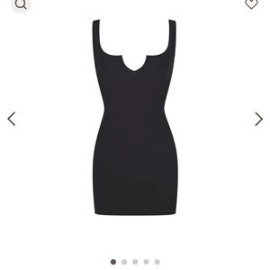 skims raw edge mini dress